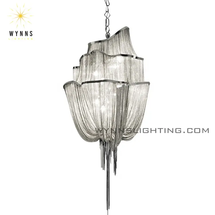 Candelabro de cadena de metal Atlantis moderno italiano, iluminación de decoración interior, lámpara colgante de techo, iluminación LED colgante de moda