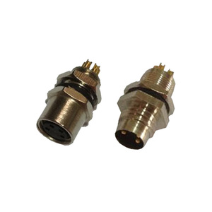 M12 3/4/5ピンメスオスメタルパネル<span class=keywords><strong>PCB</strong></span>マウント円形コネクタストレートIP67防水 (IBEST)
