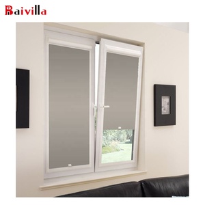 Ventanas de inclinación y giro de aleación de aluminio con diseño de obturador Apertura vertical Estilo oscilante Red de pantalla magnética de acero inoxidable