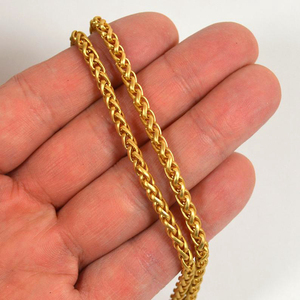 Minos Trendy Chain Jewelry <span class=keywords><strong>316L</strong></span> Stainless Steel Chain、4ミリメートルWheat Gold Chain Necklace