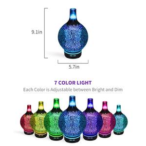 Fabbrica di Shenzhen all'ingrosso di alta qualità 3D vetro fuochi d'artificio ad ultrasuoni Aroma olio essenziale diffusore per la casa