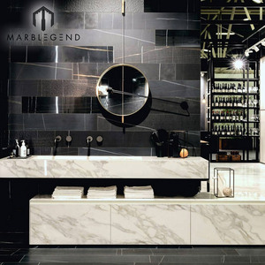 Tunisia Black With Golden Line <strong>Sahara</strong> Noir Aziza Marble - Product Image 1
