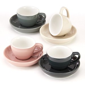 4 Set çeşitli renkler Espresso bardak ve altlıklar 3-ons Demitasse kahve - Product Image 1