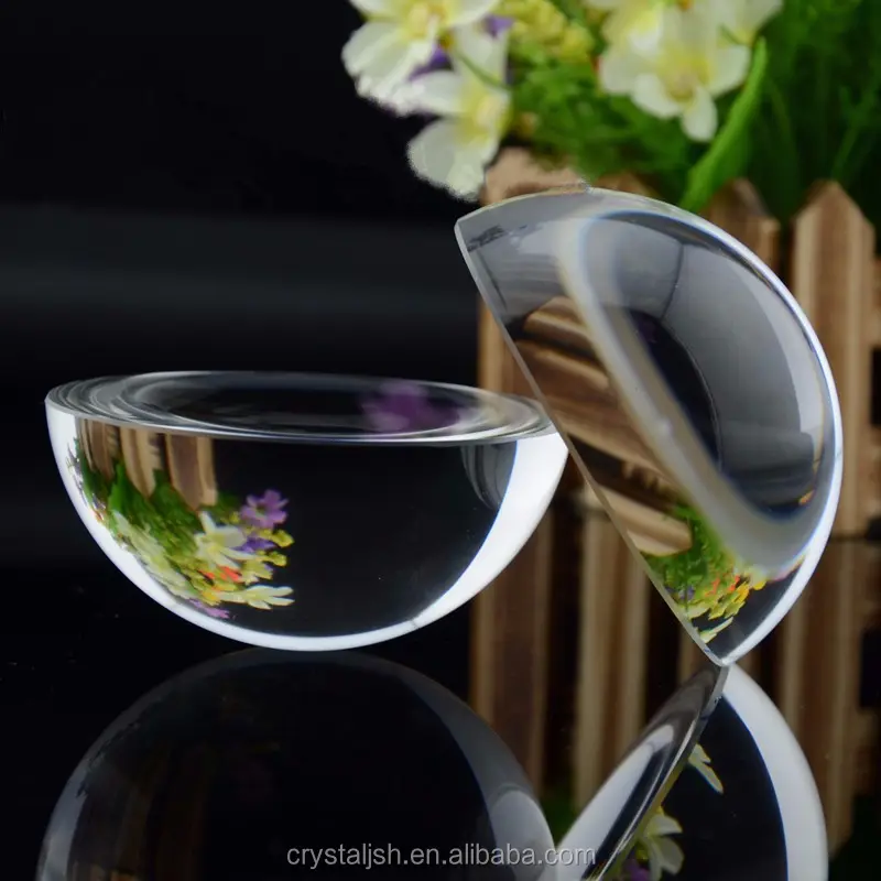 ลูกบอลโดมแว่นขยายทรงกลมทับกระดาษเป็นโต๊ะตั้งโต๊ะ,ตัดซีกโลกคริสตัล