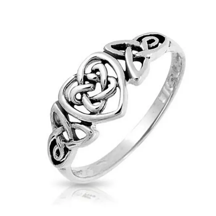 Gioielli in argento in lega di zinco antico argento celtico nodi cuore wedding ring