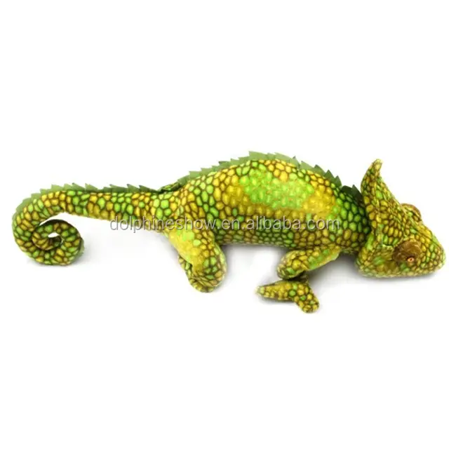 Jouet de lézard en peluche caméléon dinosaure géant réaliste