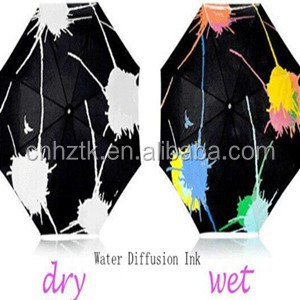 水敏性油墨颜色变化时碰到水的伞