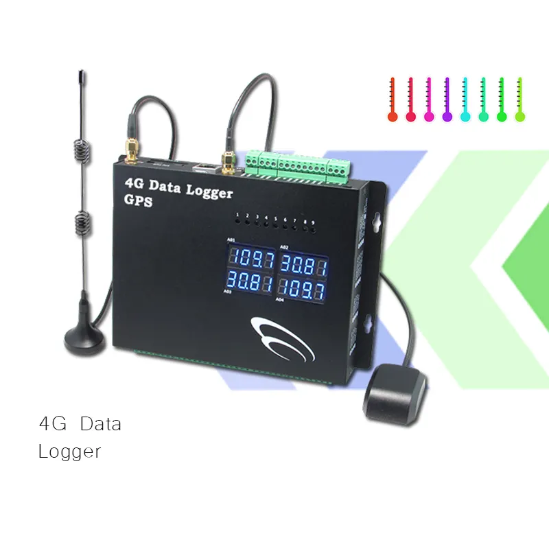 Suhu Kelembaban Antarmuka Ethernet 8 Sensor Suhu 4G Industri Gprs Gsm Data Logger Rs232 Gps Gsm 4G Modul