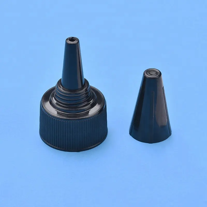 Tampa de vedação de plástico de pp preto em estoque, 28mm, junta de vedação de espuma pe, bico de ponta longa