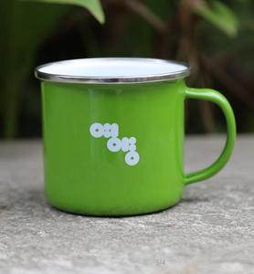 双调绿色搪瓷野营咖啡杯 - Product Image 2