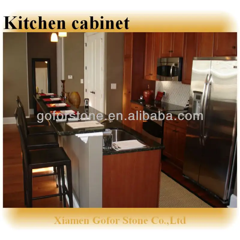 Caldo!!! Di legno da cucina design del cabinet con granito nero da cucina top