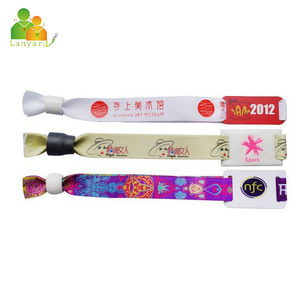 定制布艺派对手链节日布艺入场券编织腕带VIP RFID缎面音乐会腕带活动 - Product Image 3