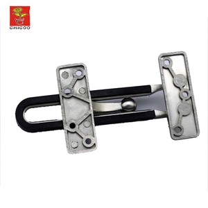 Bán buôn Hợp kim kẽm bảo vệ cửa với cao su màu đen an ninh khóa satin Nickel cửa bảo vệ Bolt, khóa cửa an toàn - Product Image 3