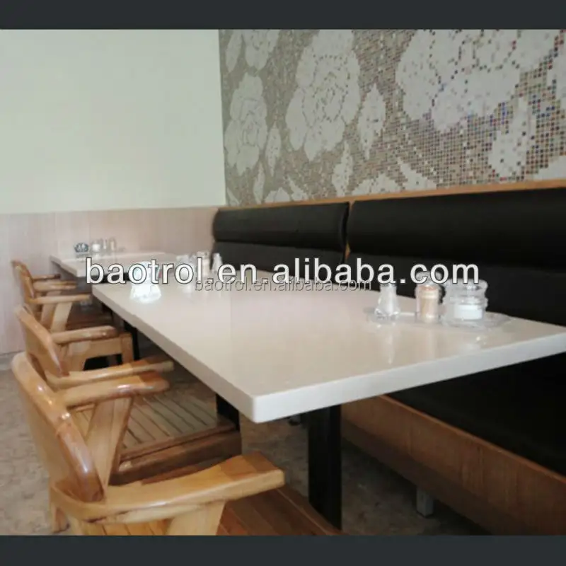 white color Acrylic resin solid surface stone restaurant table top