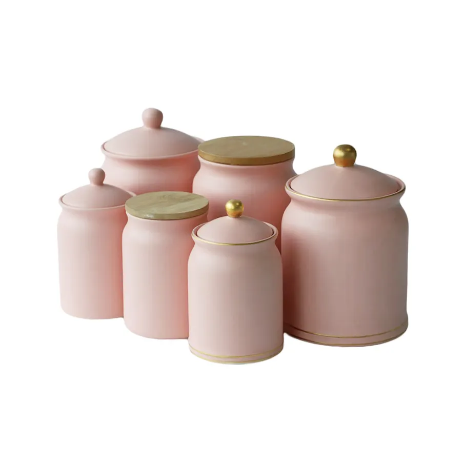 Chinese Wholesale Custom Large Porcelain Jar Matte Ceramic Food Storage Jar With Lid