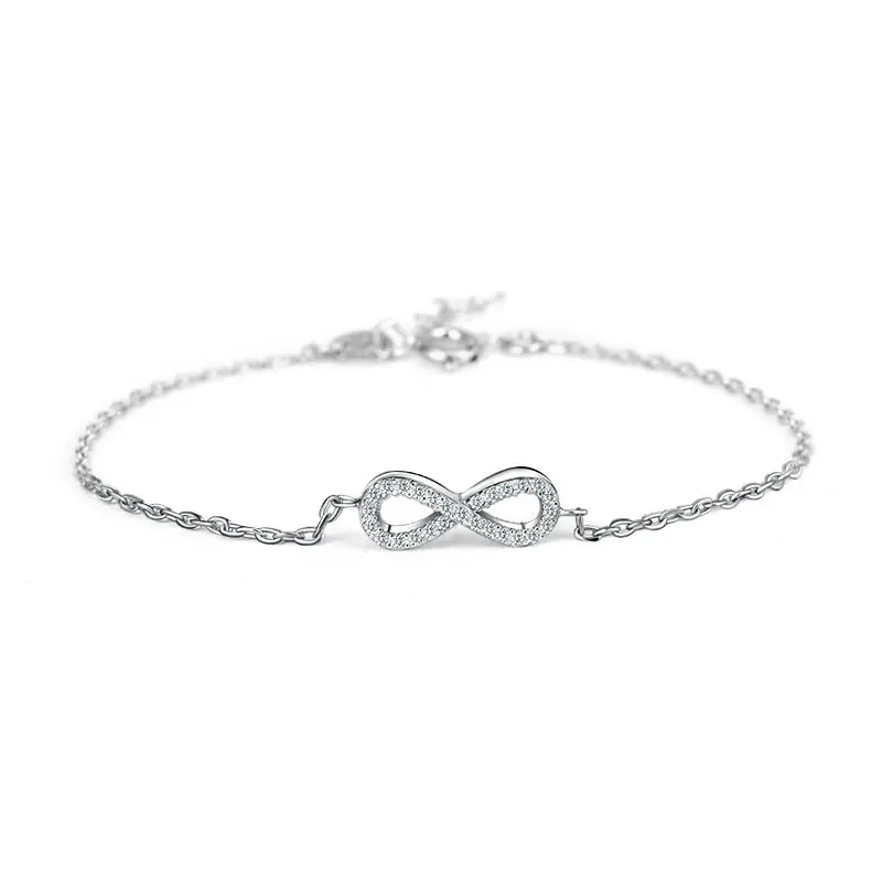 Wholesale infinity charm bracelet 925 sterling silver jewelry