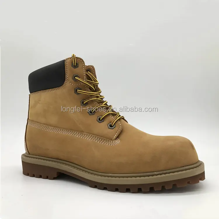 جلد البقر nubuck الجلود الصلب أحذية سلامة بفتحة لأصبع القدم رخيصة أحذية خاصة بالمصانع