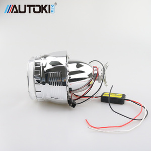 Autoki Square Double <strong>LED</strong> Light Guide Angel Eyes Projector Lens <strong>2.5</strong> Inch for Motorcycle and Auto - Product Image 5