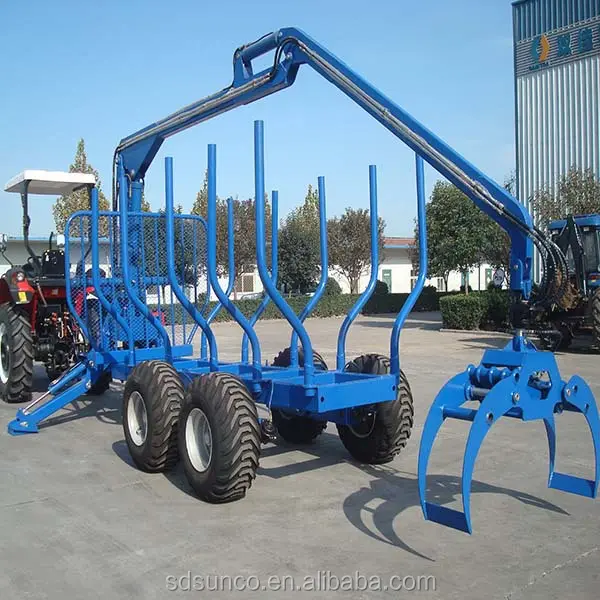 Diseño para la fabricación de remolques, ventas de remolques de transporte, remolque de cargador de troncos para Tractor