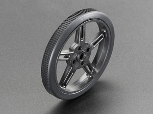 Smart Robot Car Wheel for FEETECH FS90R Micro Servo, 60*8mm, Mounted on an FS90R Micro Servo. - Product Image 3