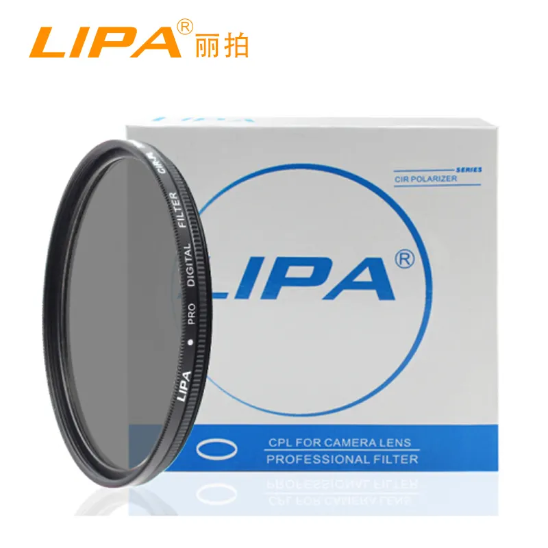 LIPA Photo 55mm CPL polarizador Filtro de cristal para objetivo de cámara Canon 55-250