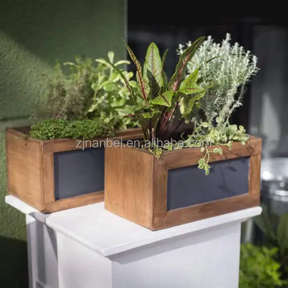 Personalizzato rustico vasi fioriera in legno a basso costo vintage fiore pianta scatole