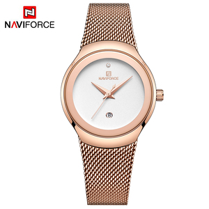 Naviforce נשים שעונים מותג העליון אופנה מזדמנים רצועת רשת פלדה פשוט שעון מתנה עבור בנות relogio נשי 5004