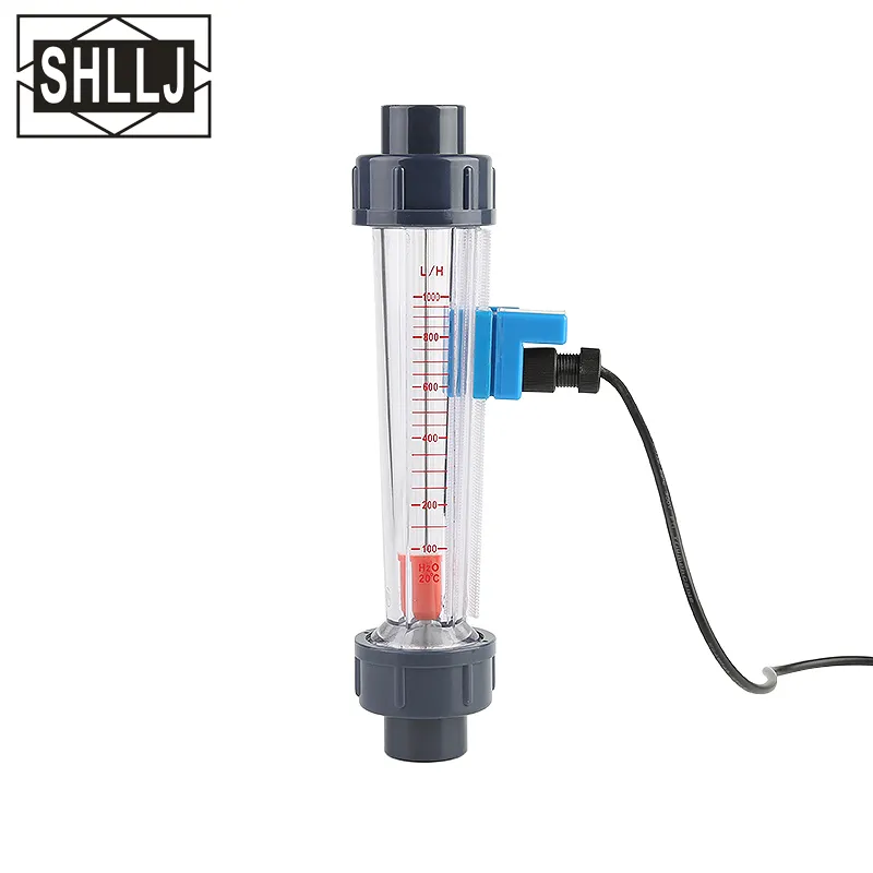 PVC tubo di plastica allarme flusso acqua misuratore di portata rotametro LZS serie con interruttore