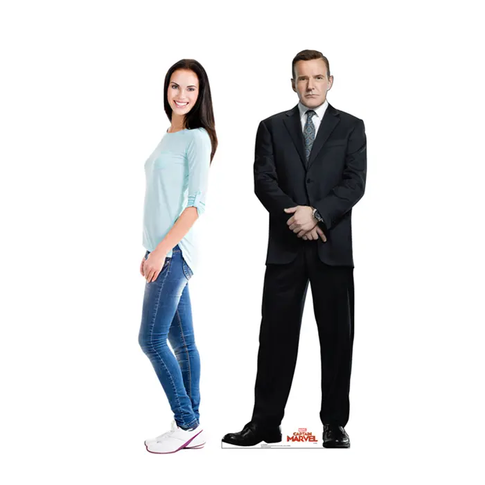 Novo design promocional tamanho de vida personalizado foto corte fora do quadro standee