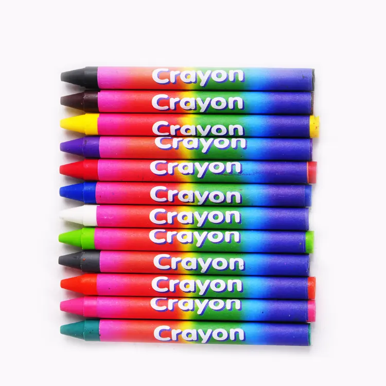 90mm okul kırtasiye mum boya çocuklar çizim toptan düzenli boyutu wax crayon