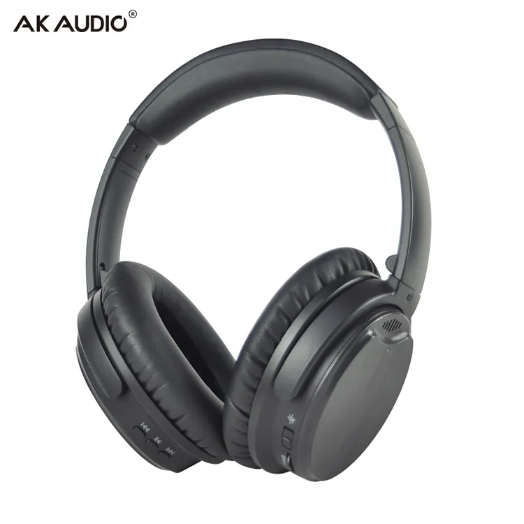 Auriculares inalámbricos ANC con Bluetooth, casco con cancelación activa de ruido recargable, para viajes, PC, TV y juegos