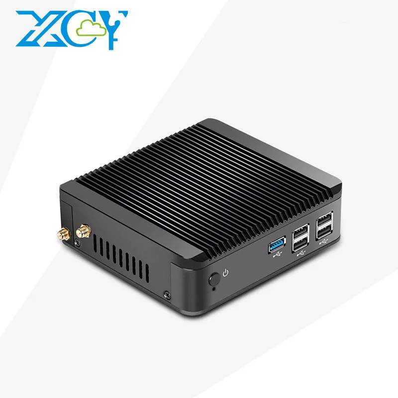 Xcy มินิพีซี N2830 N2840 HD-MI แกนคู่แบบไร้พัดลม VGA มินิแบบพกพา HTPC แบร์โบนคอมพิวเตอร์สนับสนุน Win 7 8 10ลินุกซ์