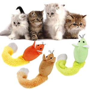Juguete de ratón de cola larga para gato mascota con hierba gatera, ratón de peluche Catmint Teaser juguete interactivo para gatito - Product Image 1