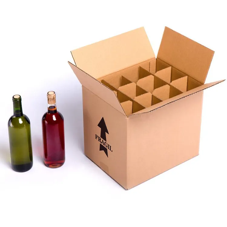 Su misura 12 bottiglia di vetro di carta di imballaggio di trasporto di vino scatola di cartone