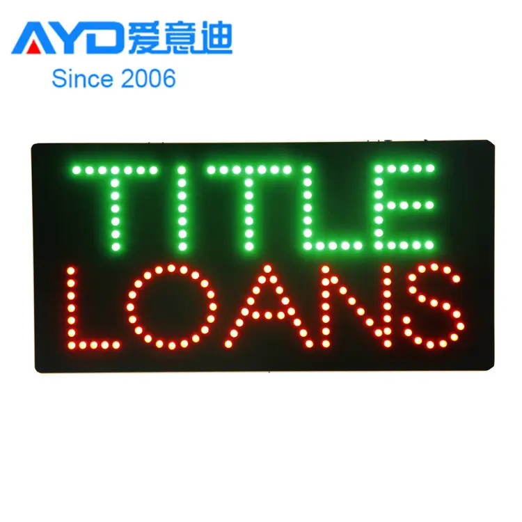 LED Acrylic Sign,LED Open Sign,LED Title Loans Backlit Board