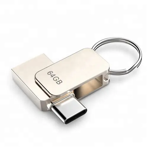 Stik memori Flash Drive USB OTG 2.0 3.0 16GB kualitas tinggi Zinc Alloy dengan gantungan kunci