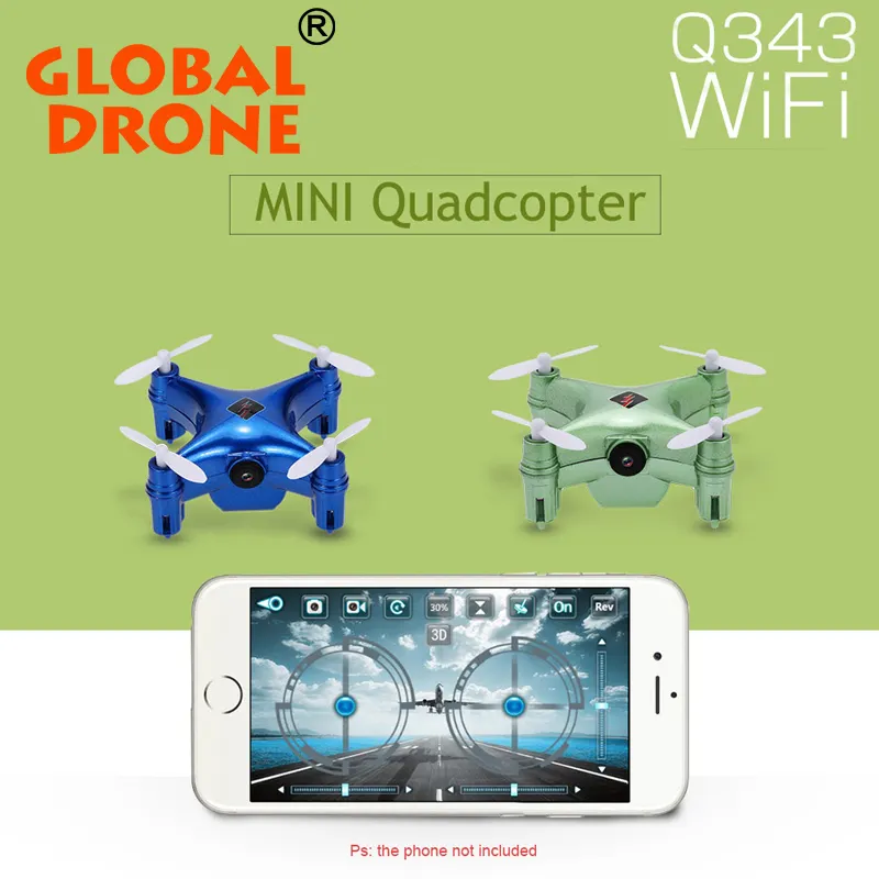 Rc Mini Drone con 0.3MP HD della macchina fotografica Wifi FPV Set Altezza giocattoli di wl Q343 2.4G Mobile di Controllo 6 axis gyro Quadcopter Elicottero Nano