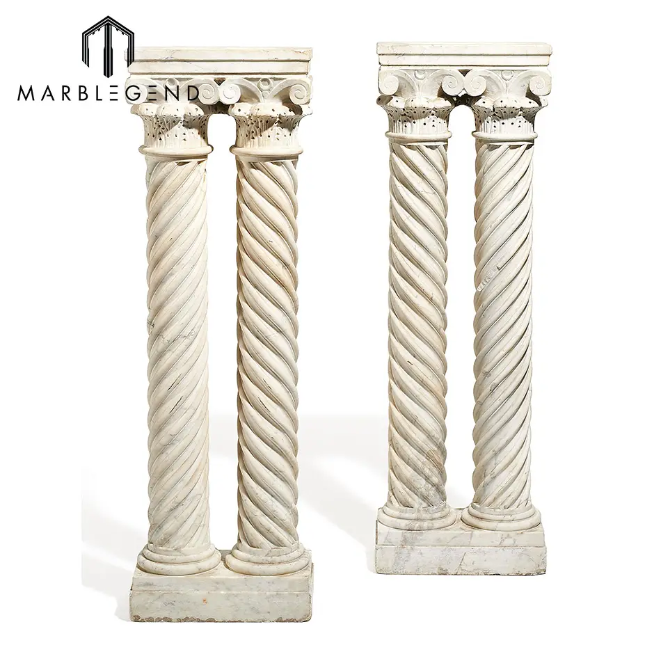 Personalizado de piedra natural mármol cuerda giro columna