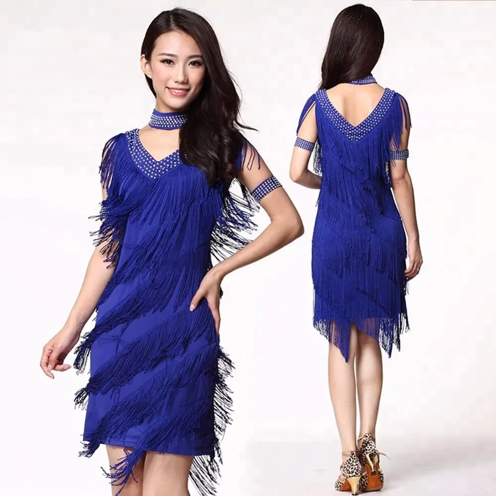 BestDance Latin Ballroom Salsa Samba Rumba Tango Dance Dress 1920s 30s Festival Party Fringe Dress [Plus Size] S-XXXL OEM