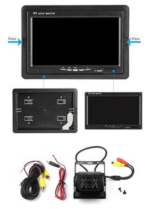 MONITOR de espejo para coche, pantalla de visión trasera TFT LCD HD de 7 pulgadas para estacionamiento, cámara de visión trasera inversa, Monitor automático - Product Image 5