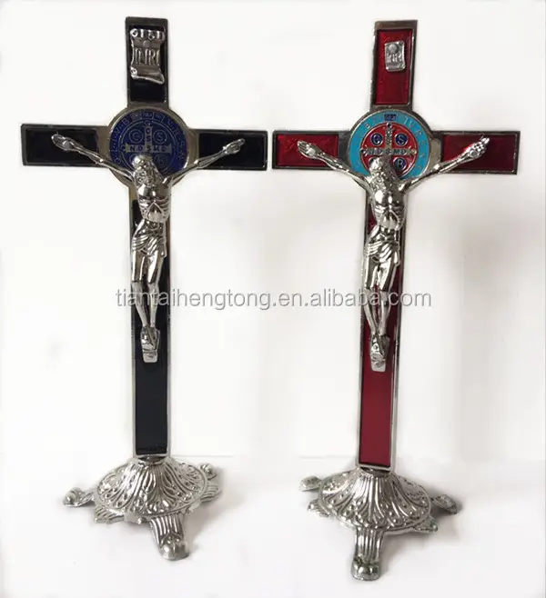 Design personalizado atacado religioso jesus metal crucifixo, decorativo cruz de parede católica