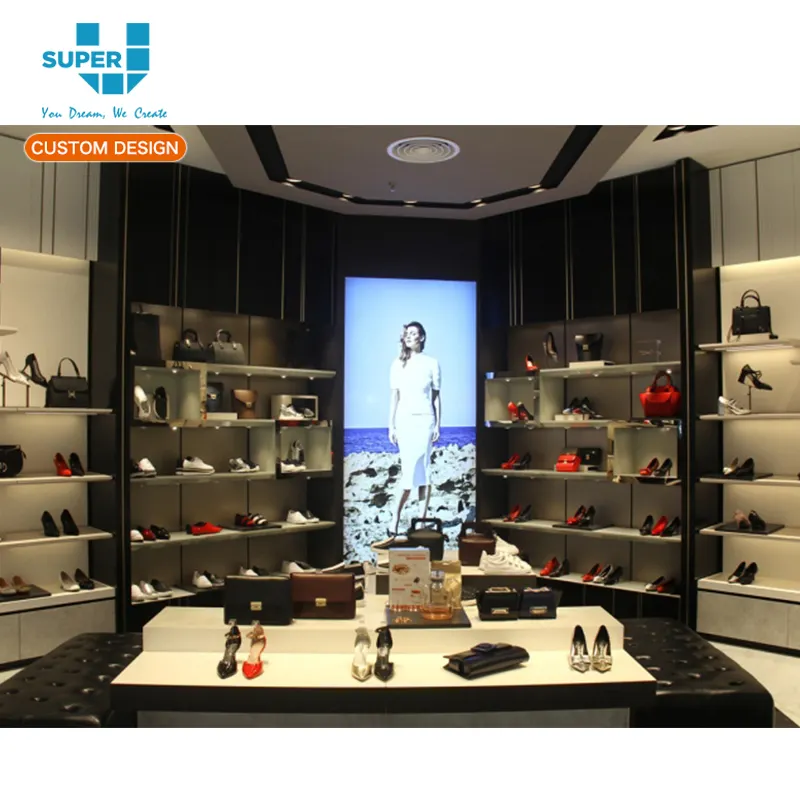 Estantes de exhibición de zapatos de diseño de concepto de moda para tienda de zapatos soporte de exhibición de calzado al por menor