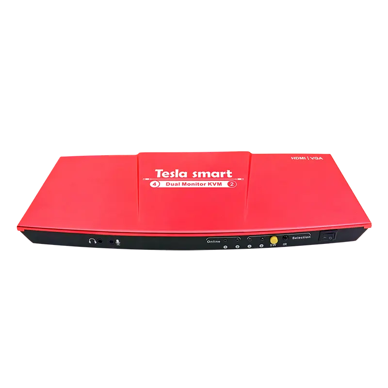 Сертифицированный двойной монитор 4x2 KVM Switch поддерживает только Набор клавиатуры и мыши и 2 монитора для управления 2 шт.