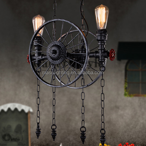 Loft kolye amerikan rustik Metal yuvarlak lambalar restoran Bar yemek odası asılı aydınlatma armatürü - Product Image 2