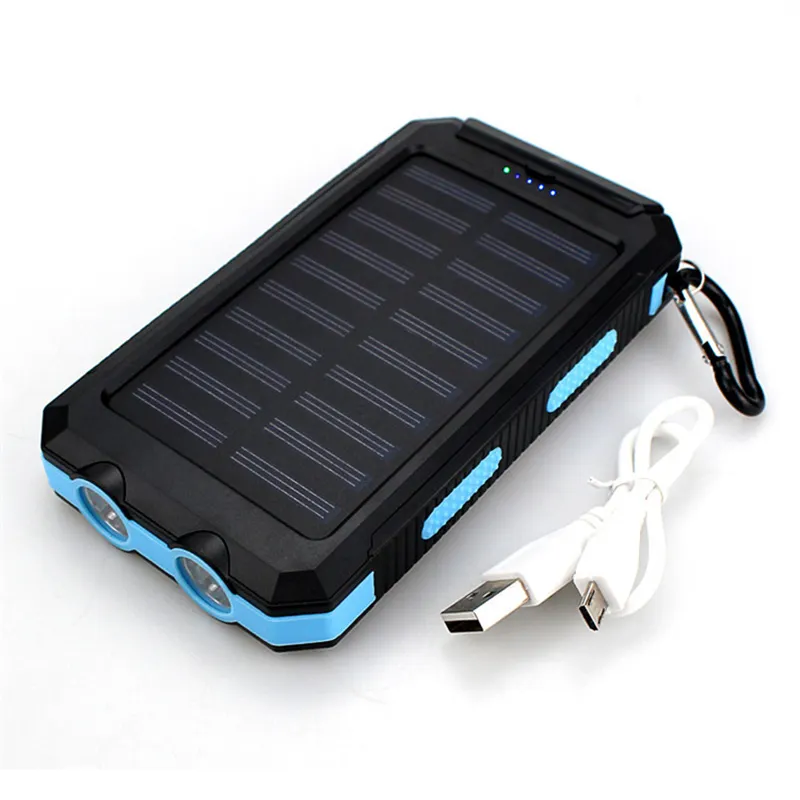 Pannello solare portatile esterno con le banche di energia solare della luce del LED banca doppia di potere di USB della banca di energia solare 20000 mAh PowerBank