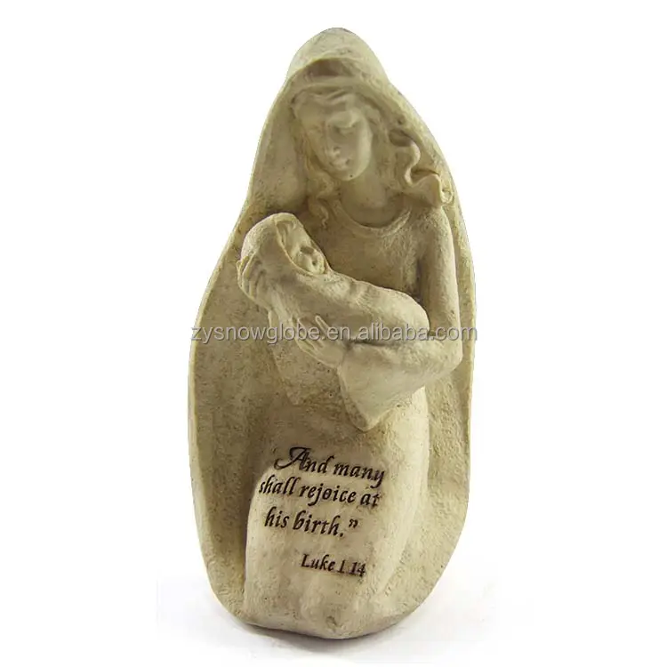 Figura de María religiosa y bebé Jesús,