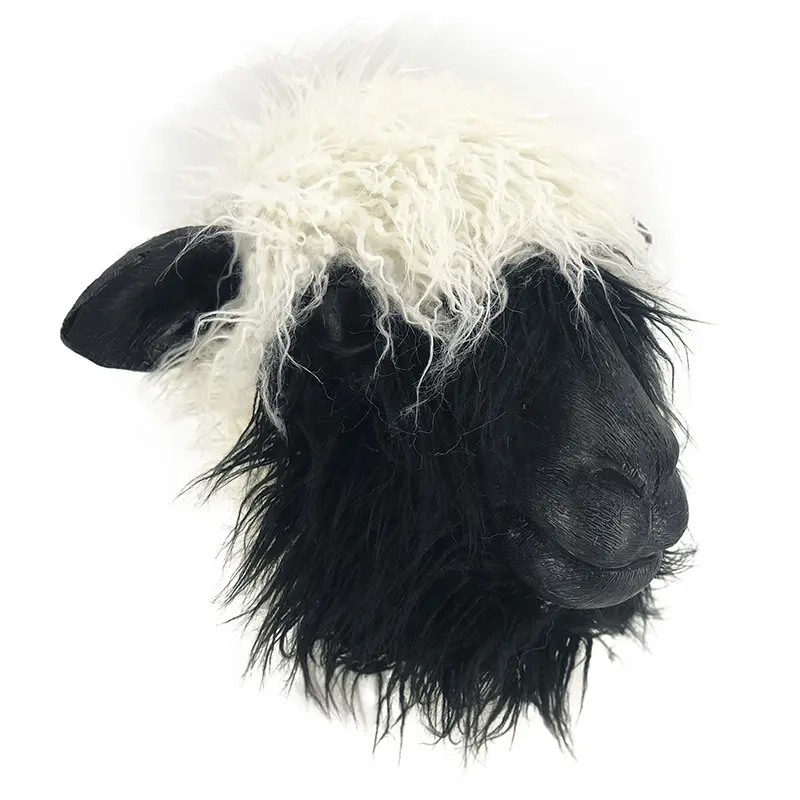 Fantasia de animais para adultos, fantasia de animais de fazenda, carnaval, valais, máscara de ovelha com pelúcia