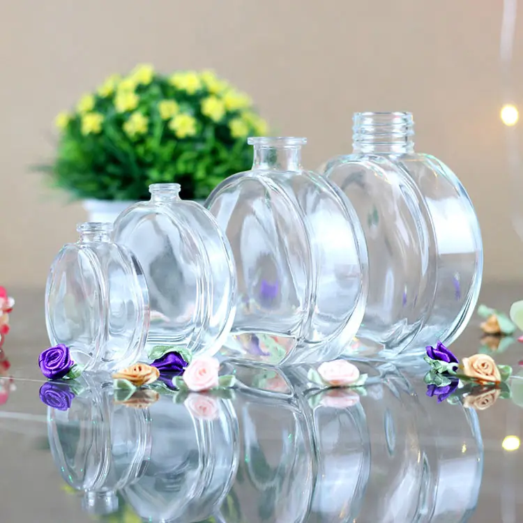 Vase de cosmétiques en verre parfumé, rond plat et Transparent, de haute qualité, 50 pièces, 150ml