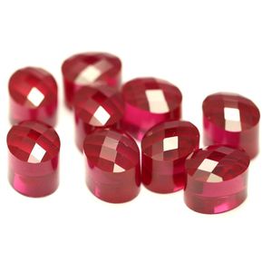 Direct Sale Rough Cut Oval Thick Girdle Synthetic <strong>Ruby</strong> 5# Corundum Material Cylinder <strong>Ruby</strong> Stone