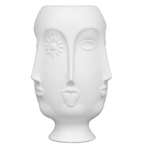 RZLK25-G人の顔が違う方向にエキゾチックなセラミック花瓶 - Product Image 1